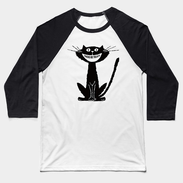 Halloween Cat Baseball T-Shirt by BUNNY ROBBER GRPC